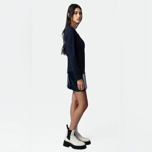NIB Zadig & Voltaire Ride Chelsea Semy-Shiny Boot Ice Sz:FR39/US8  $648 - Picture 1 of 8